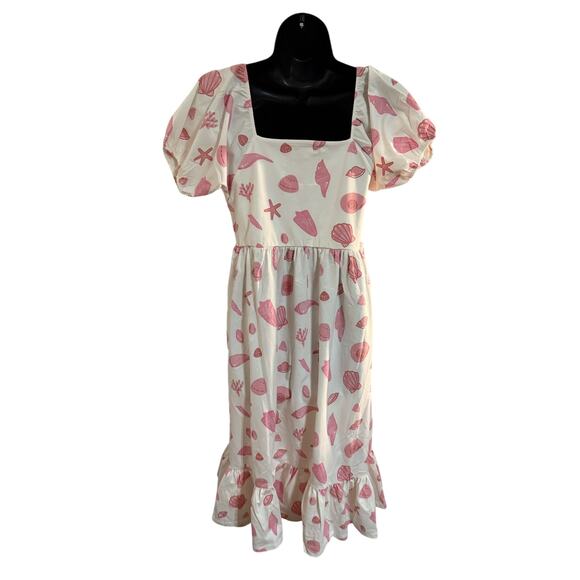 Monica & Andy Lounge Organic Cotton Seashell Dress Small Or Medium EUC - Picture 2 of 6